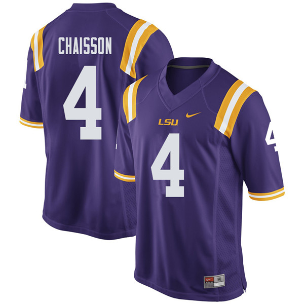Men #4 K'Lavon Chaisson LSU Tigers College Football Jerseys Sale-Purple